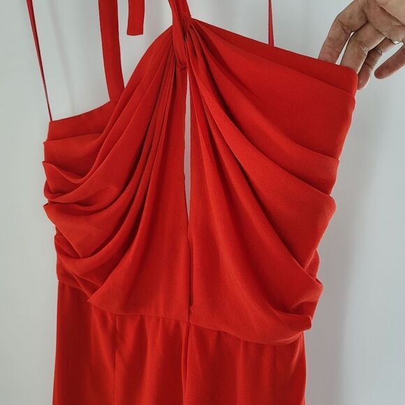 L'agence lightweight red crepe halter dress - Picture 9 of 10